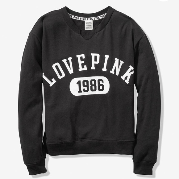 NWT VS Pink notched neck sweatshirt and pant set. - Picture 2 of 4